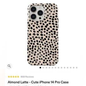 BURGA iPhone 14 ProPhone Case Stylish Leopard Print - Black and Cream. NEW
